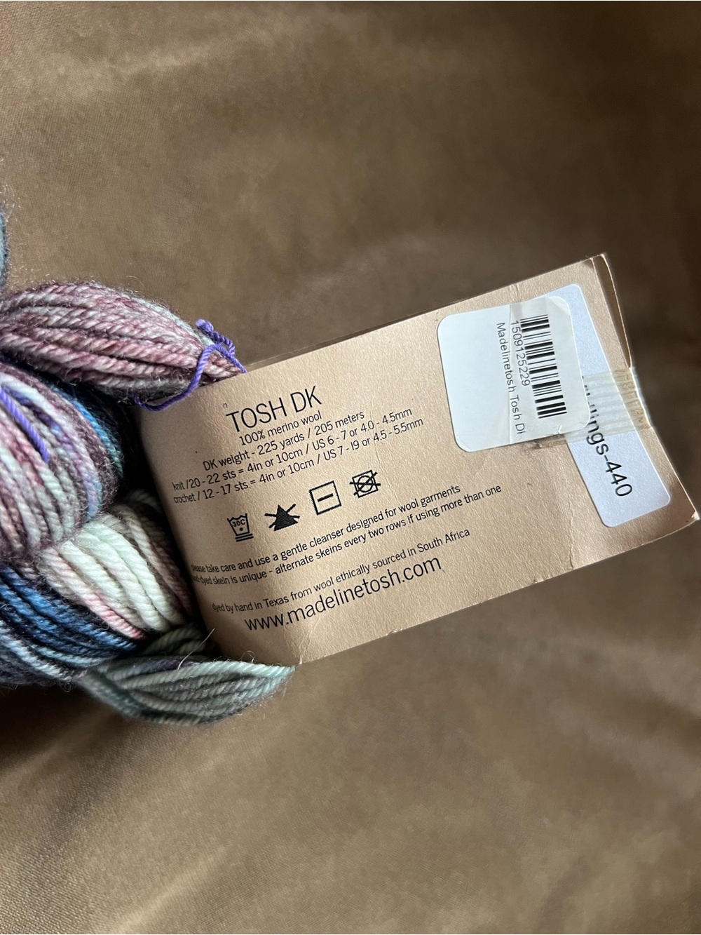 Madeline variegated pastel yarn - Blue, Purple, Pink - Picture 2 of 3